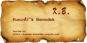 Kuszák Benedek névjegykártya