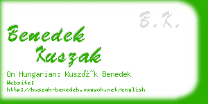 benedek kuszak business card